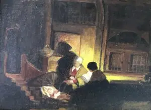 Le couple à l'enfant - huile